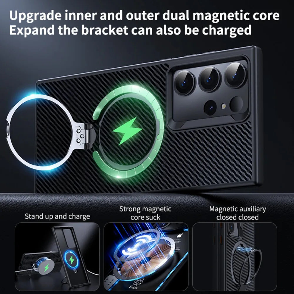 360° Magnetic Ring Stand Case for Samsung Galaxy S25 Ultra