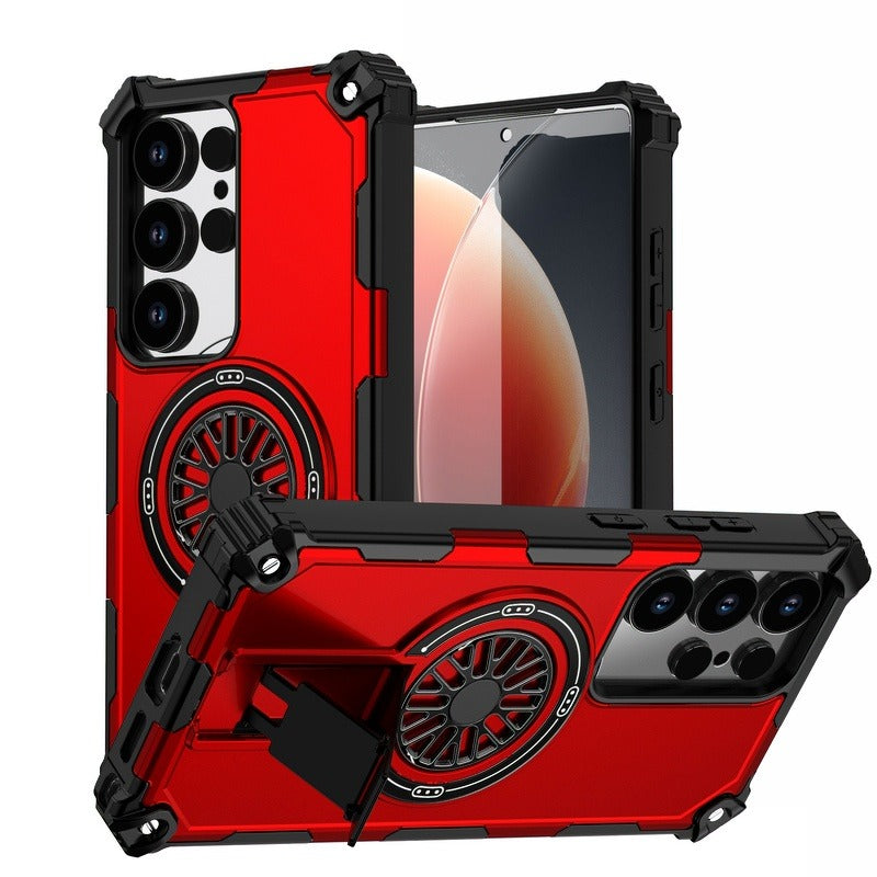 Invisible Fold Stand Magnetic Armor Case For Samsung S25 Edge