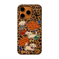Cute Leopard Puppy Phone Case for iPhone – Dual Layer Full Cover Protective Case with Independent Buttons
