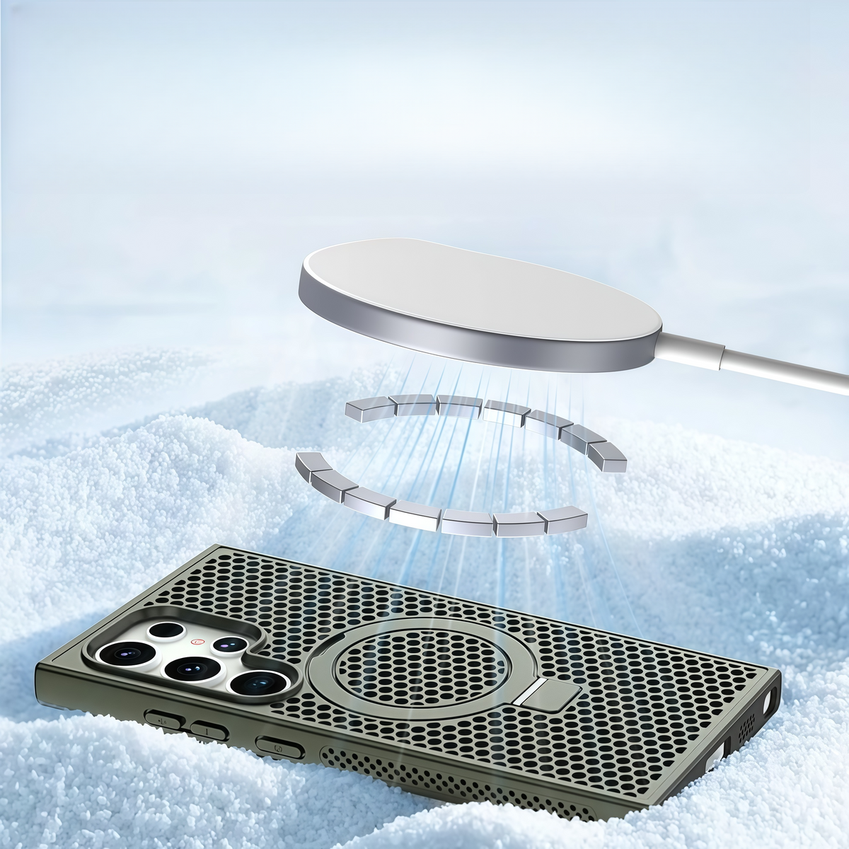Magnetic Cooling Case with Kickstand For Samsung S25 Ultra