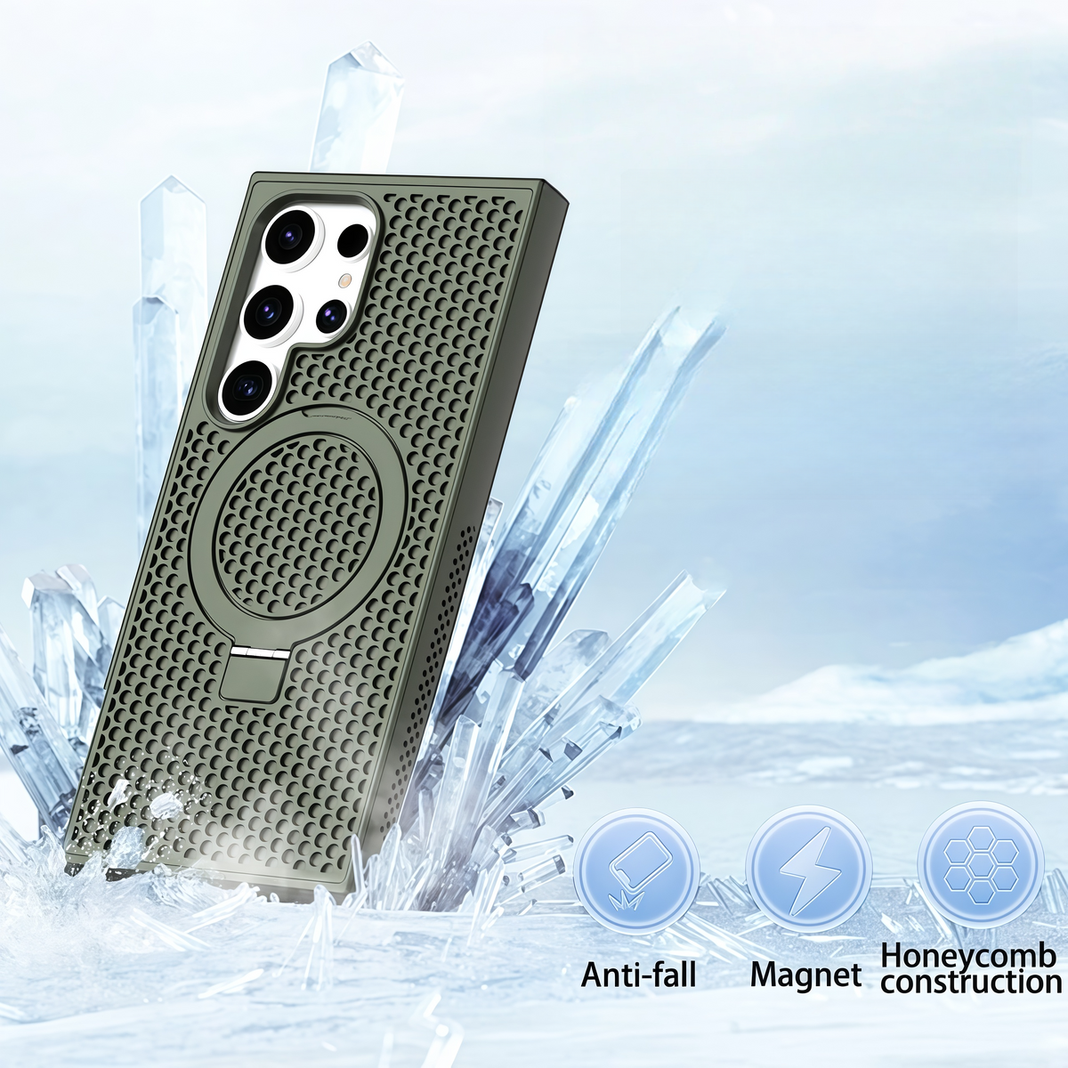 Magnetic Cooling Case with Kickstand For Samsung S25 Ultra