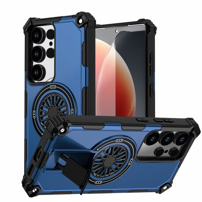 Invisible Fold Stand Magnetic Armor Case For Samsung S25 Edge