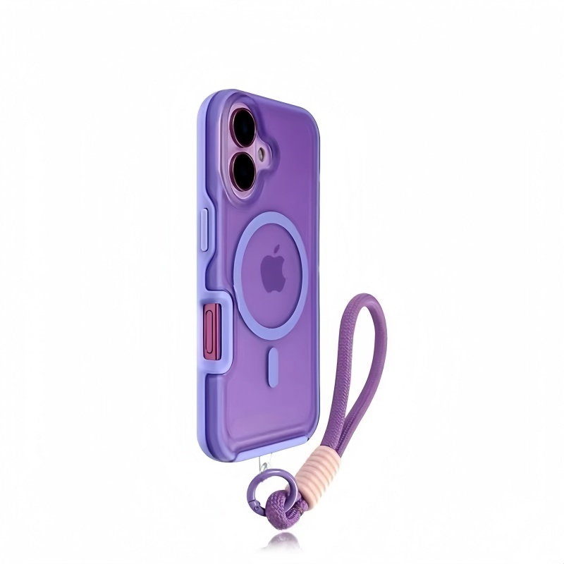 Colorful MagSafe iPhone Case with Hand Strap – Shockproof & Stylish