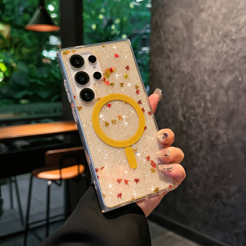 Clear Glitter MagSafe-Compatible Samsung Case